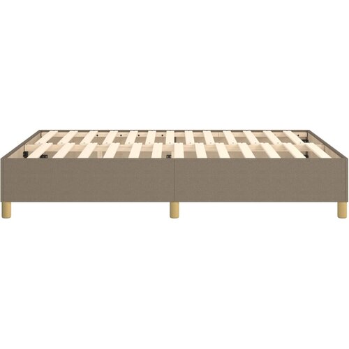  Okvir za krevet s oprugom smeđesivi 140 x 190 cm od tkanine Slike