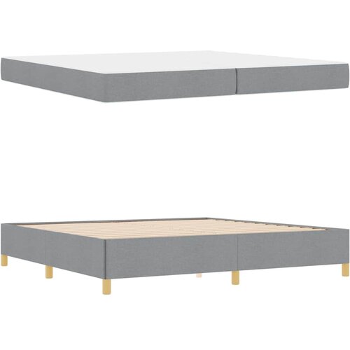  Krevetna konstrukcija Svijetlo siva 200 x 200 cm tkanina Slike