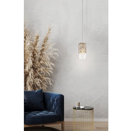 Eglo Cardigan viseća lampa E27, &amp;Oslash;12 cm, smeđa patina, prozirno staklo, 49201 Slike
