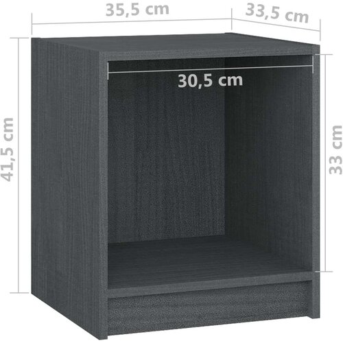 VidaXL noćni ormarići 2 kom sivi 35,5 x 33,5 x 41,5 cm od borovine Slike
