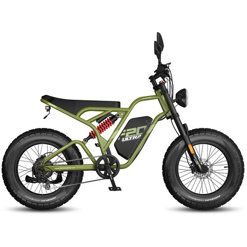 Fafrees Gorsko električno kolo F20 Ultra, 20" × 5.0 terenske pnevmatike, 48V 25Ah baterija, Moto Style, zelena, (5000008868) Cene