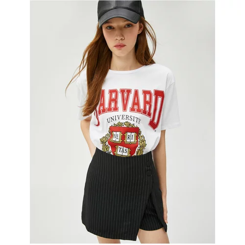 Koton Harvard T-Shirt Licensed Printed Short Sleeve Crew Neck