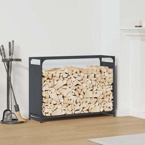 VidaXL stojalo za drva antracitno 90x28x65 cm hladno valjano jeklo Slike