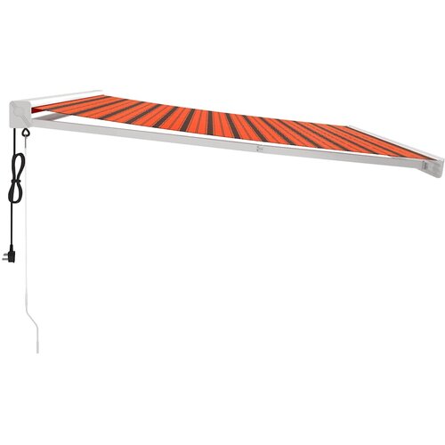 Tenda na uvlačenje narančasto-smeđa 4 x 3 m tkanina i aluminij Slike