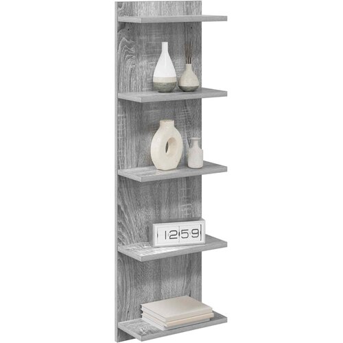  Polica na zidu Siva Sonoma 30 x 15 x 100 cm Konstruirano drvo Slike