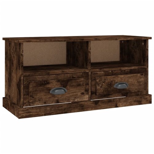 Maison Chic TV omarica - TV stojalo - Televizijska omarica dimljeni hrast 93x35,5x45 cm inženirski les, (21699540) Slike