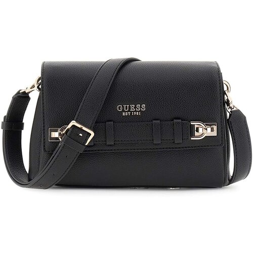 Guess Torbice za na ramo Gregoria Flap Crossbody Črna Slike