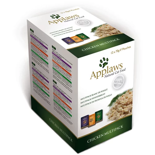 Applaws Mešano pakiranje vrečke mačja hrana v bujonu 12 x 70 g - Piščančji izbor