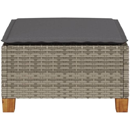  Vrtni tabure s jastukom sivi 63,5x56x32 cm od poliratana Slike