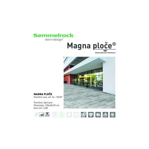 Semmelrock MAGNA PLO&amp;Auml;E 120X40X10 GRANITNO SIVA -10639 Slike