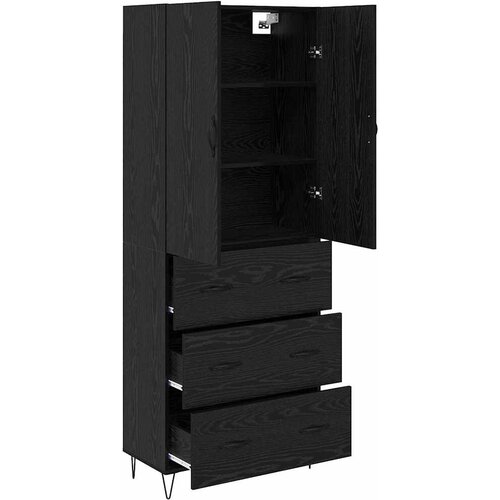  Highboard 2 kom. Crni hrast 69,5 x 34 x 180 cm Slike