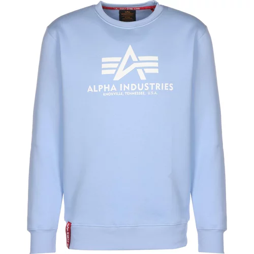 Alpha Industries Majica svetlo modra / temno rdeča / bela