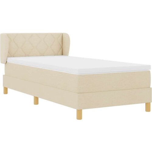 vidaXL Box Spring postelja z vzmetnico - Krem barva, 90x190 cm, Tkanina, (22051230) Cene
