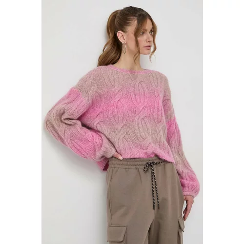 Miss Sixty Vuneni pulover za žene, boja: ružičasta, topli