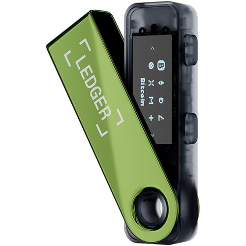 Ledger Nano S Plus strojna denarnica za kriptovalute oksidirano zelene barve Cene