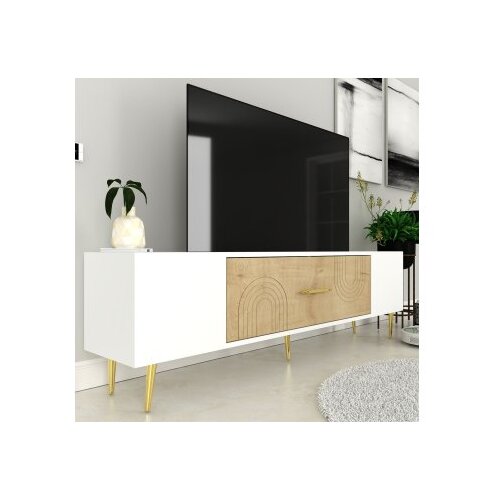 Hanah home tv polica Dekol2 white sapphire oak gold Slike