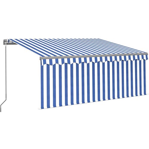 Maison Chic Ročno zložljiva tenda - Senčniki s senčilom LED 3x2,5 m modra in bela, (22038409) Slike