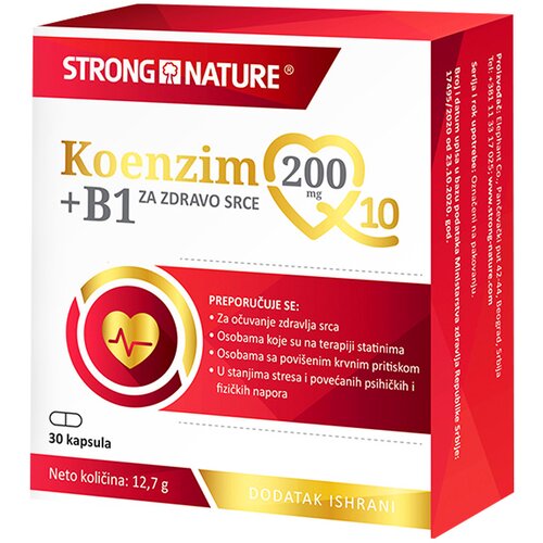 Strong Nature koenzim Q10 200mg plus vitamin B1 30/1 121387 Slike