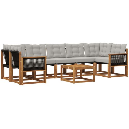  Set vanjskih sofa 8 kom. Prirodna i svjetlosiva Cene
