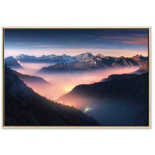  Slika - Mountain Breath (1 Part) Wide - First Variant 60x40 U prirodnom drvenom okviru Slike