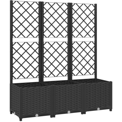 Maison Chic Cvetlično korito - Cvetlični Lonec z oporno mrežo črno 120x40x136 cm PP, (21789716) Cene