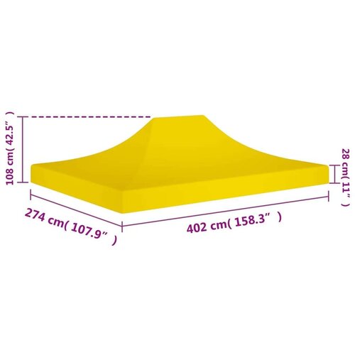 VidaXL Krov za &amp;scaron;ator za zabave 4 x 3 m žuti 270 g/m&amp;sup2; Slike