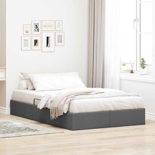 Otomanski krevet s pohranom Tamno siva 120 x 200 cm tkanina Cijene