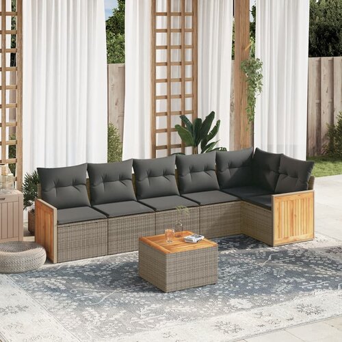 vidaXL 7-dijelni set vrtnih sofa sivi od poliratana Cijene