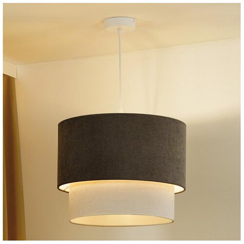  Duolla - Visilica na sajli CORDUROY 1xE27/15W/230V, prečnik 40 cm, braon/krem Cene