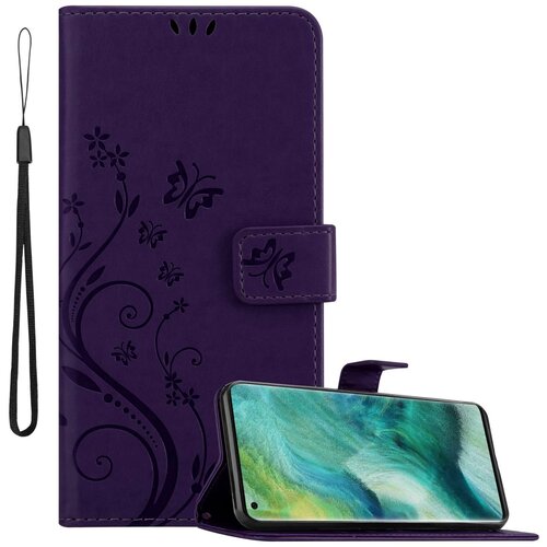 Cadorabo Oppo FIND X2 in klasična temno modra - ovitek v cvetličnem dizajnu z magnetnim zapiranjem, stoječo funkcijo in režami za kartice, (20860096) Cene