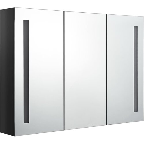 Maison Chic LED Kopalniška omarica - Kopalniški kabinet z ogledalom 89x14x62 cm sijoče črna, (21794494) Cene