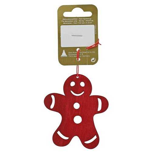  Ukrasi za božićno drvce Medenjak (Crvena, Drvo, 1 Kom., 15,5 cm) Slike