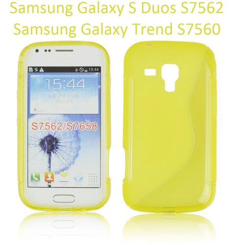  Gumijasti / gel etui S-Line za Samsung Galaxy S Duos S7562 / Samsung Galaxy Trend S7560 - rumeni Slike