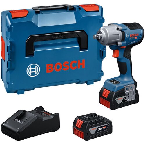 Bosch Professional akumulatorski udarni stezač GDS18V-450H, 1/2&amp;quot;, 450 Nm, set s 2 baterije 5,0 Ah i punjačem u L-BOXX-u Slike