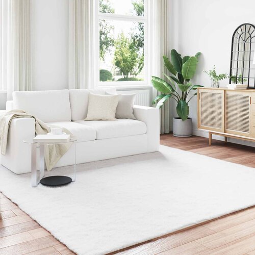  Protuklizni tepih od umjetnog zečjeg krzna OLITE Bijela 200 x 200 cm Cene