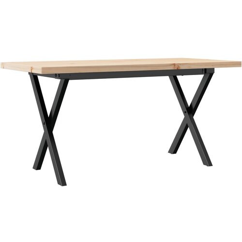 Maison Chic Klubska mizica - kavna mizica - Nizka mizica X okvir 90x40x45,5 cm trdna borovina lito železo, (21752369) Cene