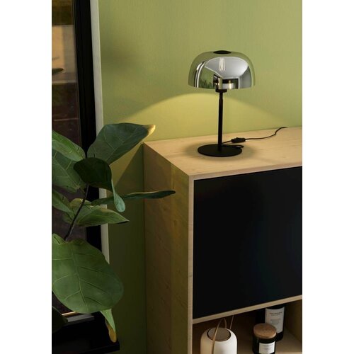 Eglo stolna lampa Solo 2, 1 x E27, crna/dimljeno sivo staklo, 41,5 cm, 900141 Cene