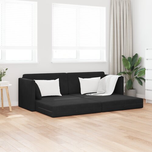 vidaXL floor sofa bed 2-v-1 črna 213x144x60 cm velur Cene