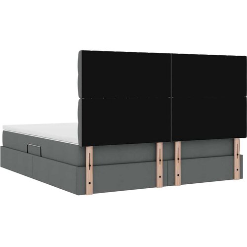  Krevet s od storage Tamno siva 160 x 200 cm Lažna koža Slike