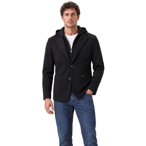 Gianni Lupo Jakne & Blazerji GIACCA DI MAGLIA GL3006TR-F26 Črna Cene