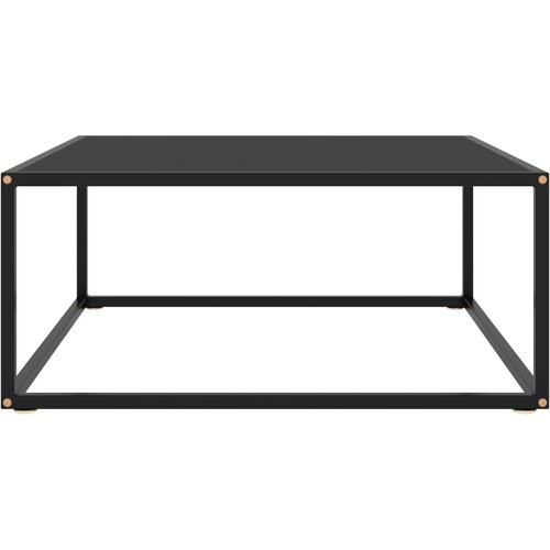 Maison Chic Klubska mizica - kavna mizica - Nizka mizica črna s črnim steklom 80x80x35 cm, (21754116) Cene