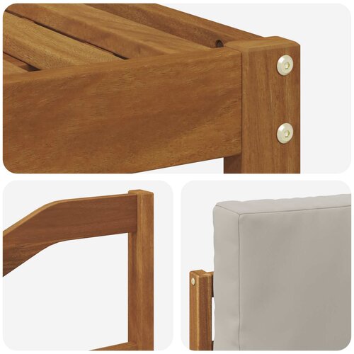  Set vanjskih sofa 5 kom. Prirodna i svijetlo siva Smeđa 245 x 122,5 x 73 cm Slike