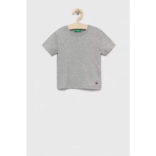 United Colors Of Benetton Dječja pamučna majica kratkih rukava boja: siva, glatki model