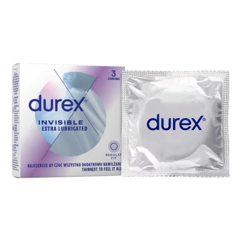 Durex Invisible Extra Lubricated kondomi 1 pakiranje za moške