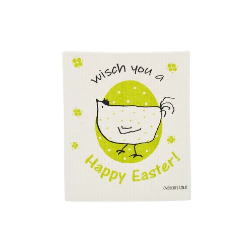 OWOSCHFETZN Spužvasta krpa &amp;quot;Happy Easter Henne Berta&amp;quot; - Zelena Slike