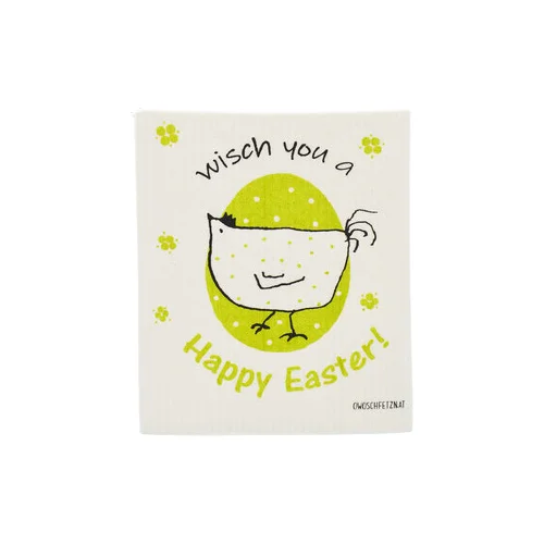 OWOSCHFETZN Spužvasta krpa "Happy Easter Henne Berta" - Zelena