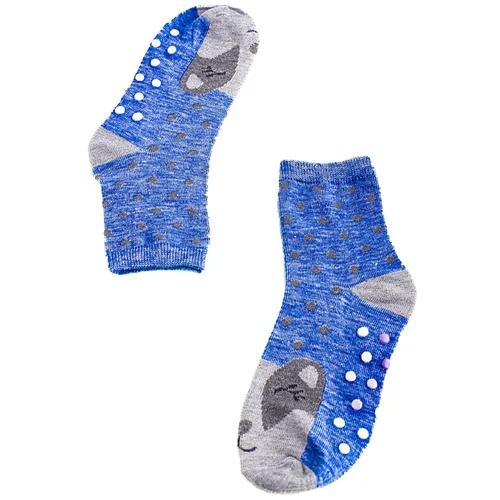 TRENDI Non-slip Girls Socks Blue Badgers