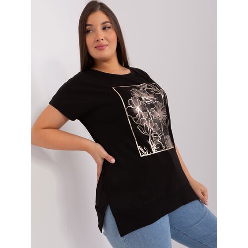 Fashion Hunters Black oversized cotton blouse with hem Slike