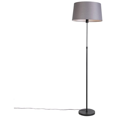 QAZQA Talna svetilka črna s temno sivim platnenim odtenkom 45 cm - Parte Cene