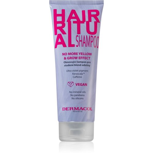 Dermacol hair ritual no more yellow &amp; grow shampoo obnavljajoči &scaron;ampon za hladne blond odtenke 250 ml za ženske Cene
